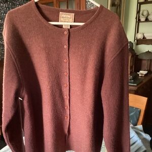 April Cornell light boiled wool jacket, size L, cranberry, worn once